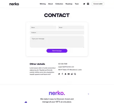 Contact page